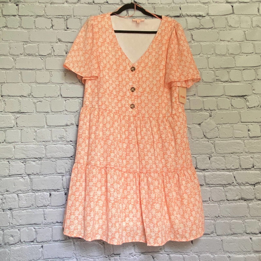 3/25 🛒 Evri Floral Peach Dress